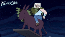 Riding A Donkey Farmworld Finn GIF - Riding A Donkey Farmworld Finn Adventure Time Fionna And Cake GIFs