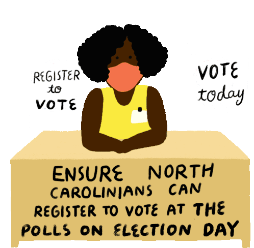 Register To Vote Vote Today Sticker - Register To Vote Vote Today Ensure North Carolinians Can Register To Vote At The Polls On Election Day Stickers