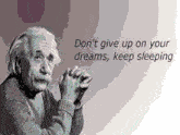 愛因斯坦 別放棄你的夢 GIF - 愛因斯坦 別放棄你的夢 繼續睡 GIFs