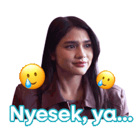 a sticker of a woman with tears coming out of her eyes says nyesek ya