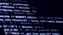 a close up of a computer screen with a lot of white text on it