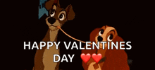 a couple of cartoon dogs with the words happy valentines day