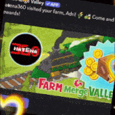 a screenshot of a game called farm merge valley on a phone