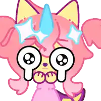 a cartoon drawing of a cat with a unicorn horn on its head