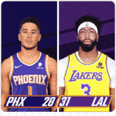 Phoenix Suns (28) Vs. Los Angeles Lakers (31) First-second Period Break GIF - Nba Basketball Nba 2021 GIFs