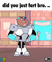 a cartoon character is standing in front of a building and says did you just fart bro ..