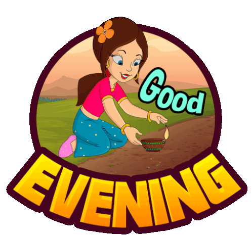 Good Evening Indumati Sticker - Good Evening Indumati Chhota Bheem Stickers
