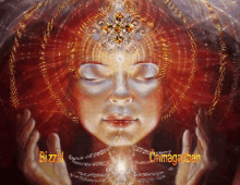 a painting of a woman 's face with the words bizzal on it