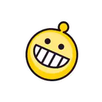 a yellow smiley face with a big smile
