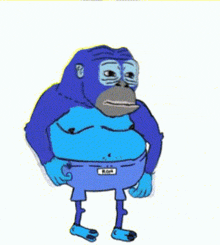 a blue gorilla is holding a sign that says " og always wins "