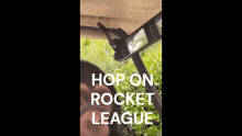 a close up of a person 's mouth with the words hop on rocket league written above it