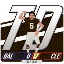 an illustration of a football player with the number 6