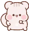 a cartoon drawing of a squirrel with a tail and a smiley face .