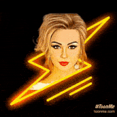 a picture of a woman with a lightning bolt behind her