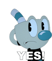 Yes Cuphead Sticker - Yes Cuphead Mugman Stickers