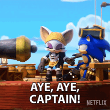 Aye Aye Captain Batten Rouge GIF - Aye Aye Captain Batten Rouge Sonic Prime GIFs
