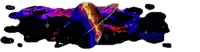 a colorful painting of a planet in space
