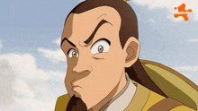 a cartoon of a man with a nickelodeon logo in the corner