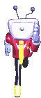 a pixel art of a man in a suit and tie with antennas on his head .