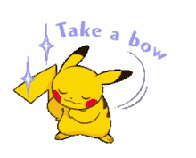 pikachu pokemon bow curtsy kind