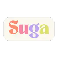 a sticker with the word suga on it