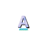 the letter a is on a white background with the word aroma below it