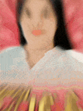 a blurry picture of a woman with the word mcdonald 's visible