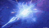 a blue and purple background with a glowing object in the middle
