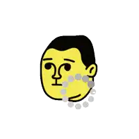 a drawing of a man 's face with a necklace around his neck