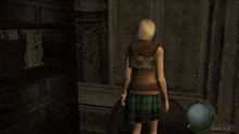 a woman in a plaid skirt is in a video game with the name ashley