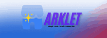 a blue and red background with the word arkiet on it