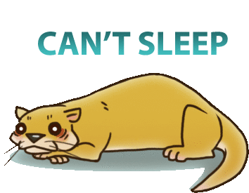 Otter Cant Sleep Sticker - Otter Cant Sleep Wide Awake Stickers