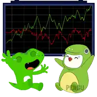 a cartoon of a lizard and a penguin sitting in front of a graph that says pengu