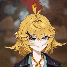 a drawing of a girl with short blonde hair