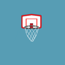 a basketball is going through a hoop with a green x in the middle