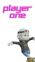 a cartoon character is wearing a hoodie that says zhot