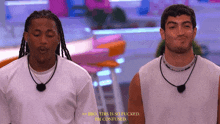 two men standing next to each other with one saying bro this is so fucked im confused