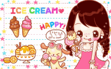 Ice Cream Happy! GIF - Kawaii Cute Anime GIFs