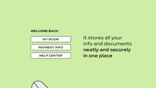 a screenshot of a phone screen that says " access all the info about your room "