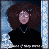 a drawing of a girl with the words " veliokraine if they were blue " below it