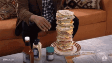Sandwich Hungry GIF - Sandwich Hungry Stack Of Sandwiches GIFs