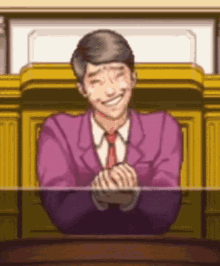 Ace Attorney Nervous GIF