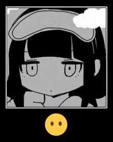 a black and white drawing of a girl with a sleep mask
