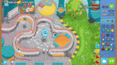 a screenshot of a video game with a roller coaster in the middle of it .