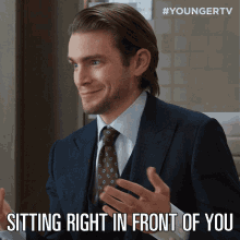 Sitting Right In Front Of You Topher GIF - Sitting Right In Front Of You Topher Younger GIFs