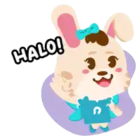 a cartoon of a bunny with the word halo written above it