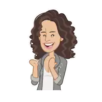 a cartoon illustration of a woman with curly hair