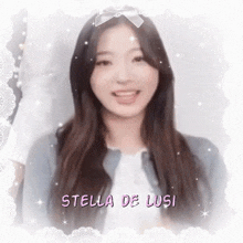 a picture of a girl with the name stella de lusi written on it