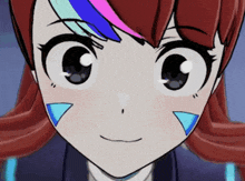 a close up of a cartoon character 's face