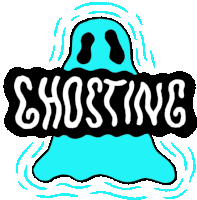 Trembling Ghost With Caption Ghosting Sticker - Peachieand Eggie Google Ghosting Stickers